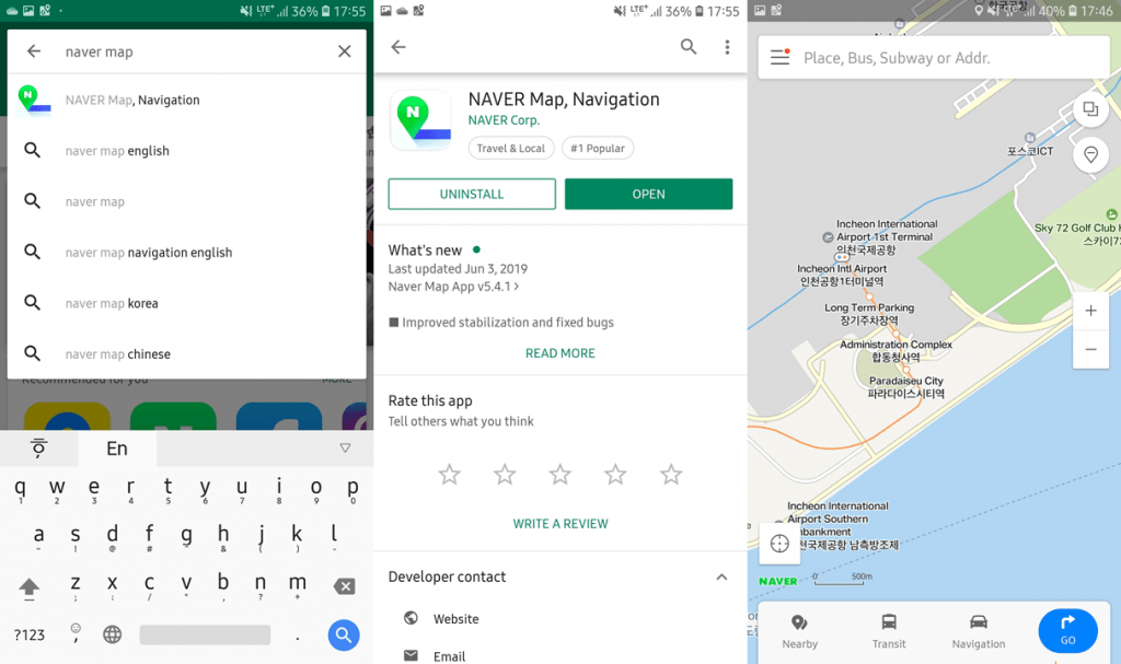 play store - naver map - launch