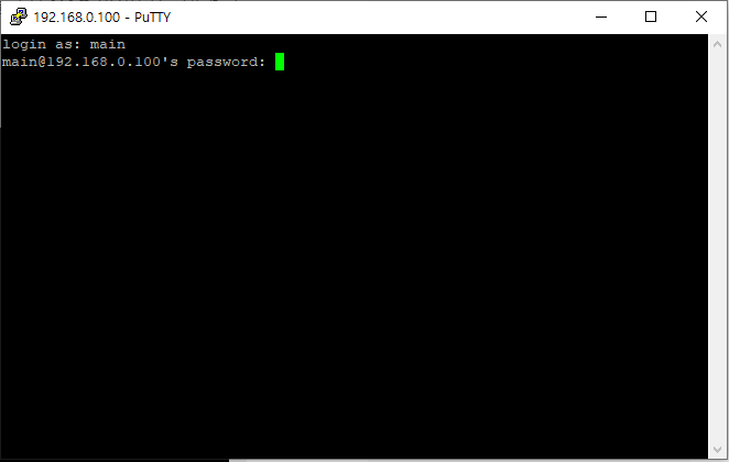 PUTTY 패스워드 입력창