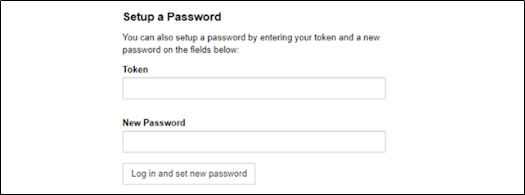 Tokens input and password settings